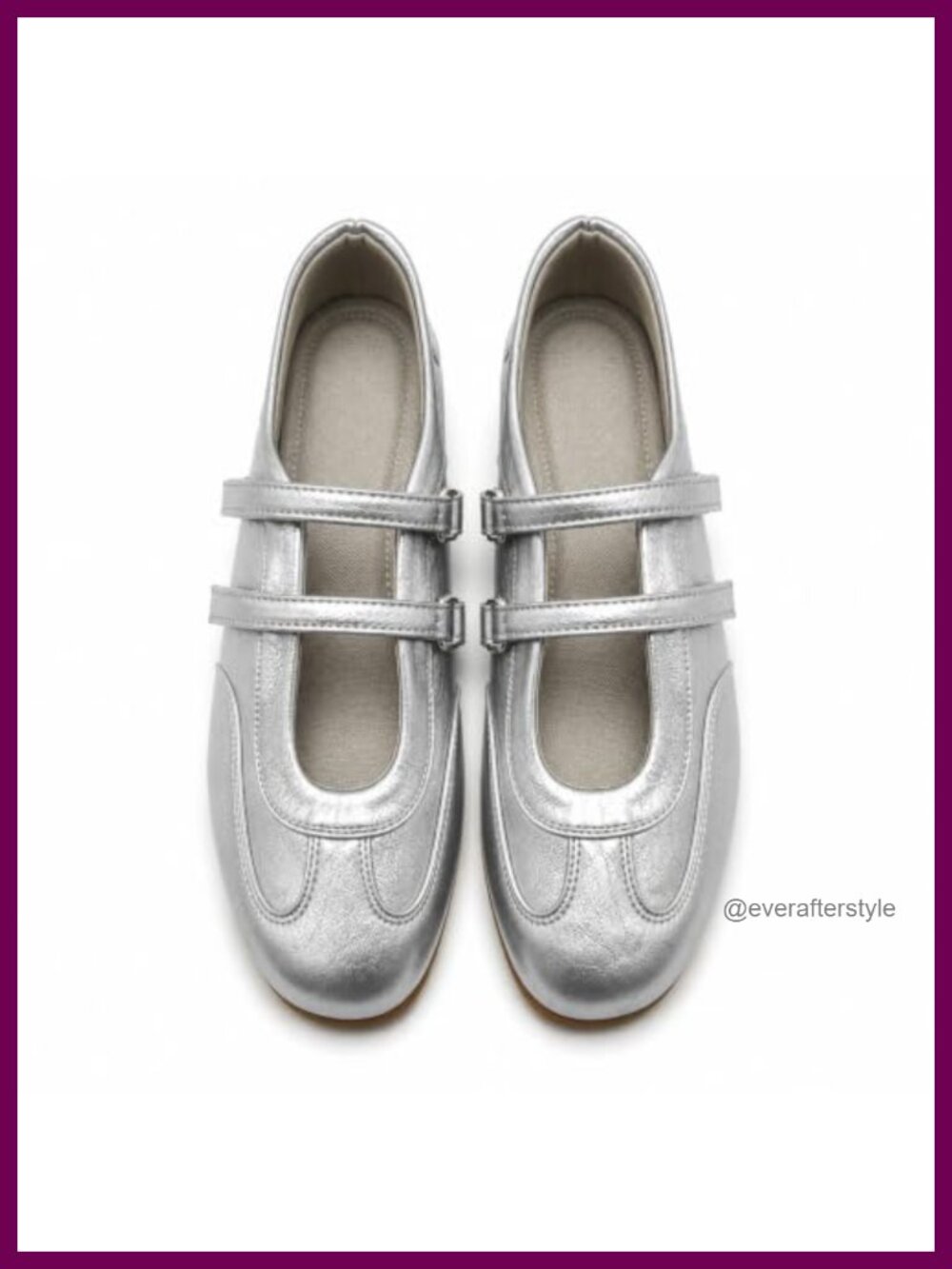 Mary Jane Sneakers Ballet Flats Faux Leather Hook and Loop Round Toe